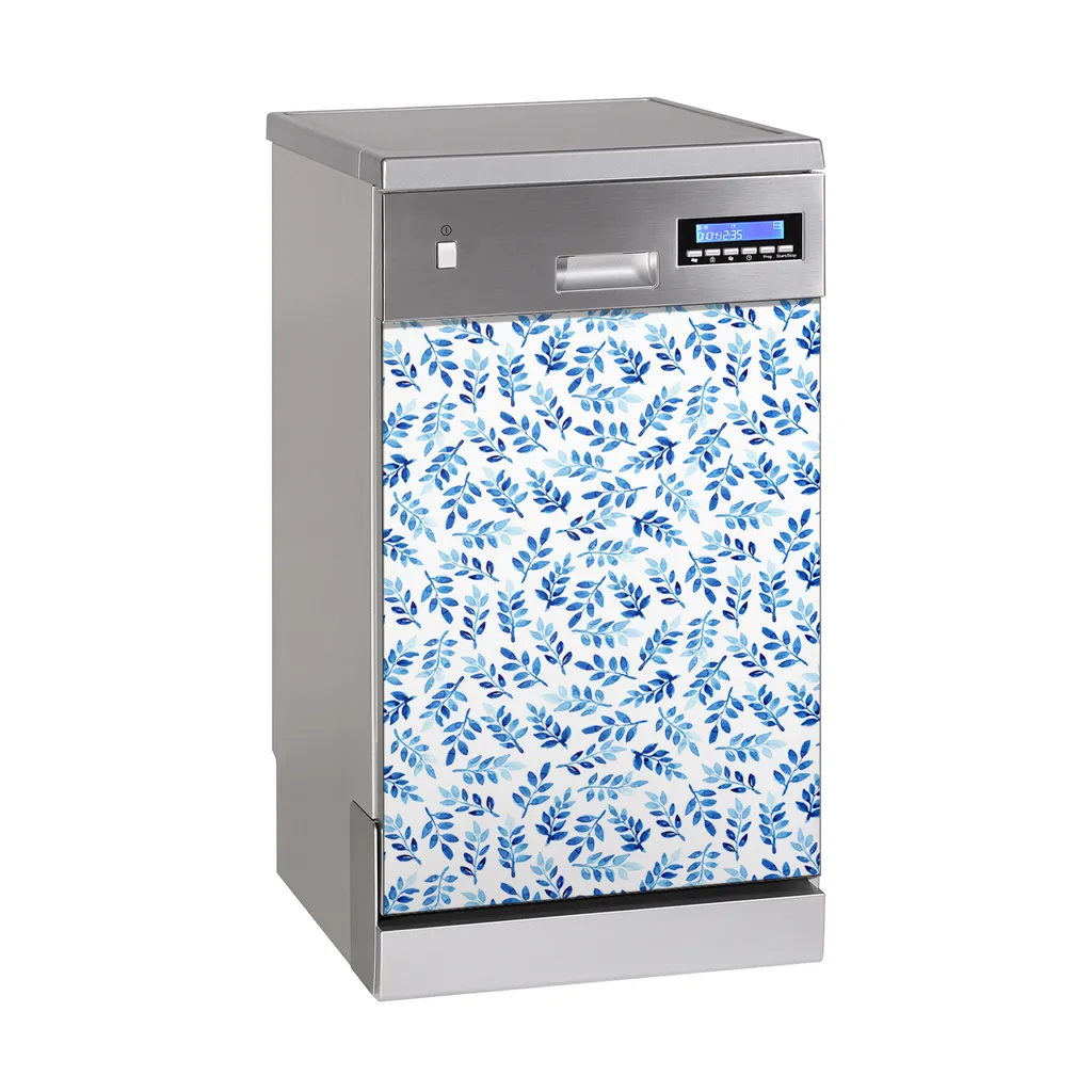 Geschirrspüle Magnet für Spülmaschine Magnetmatte Küche Magnete Dekorative 45x70 cm - Blaues Aquarell